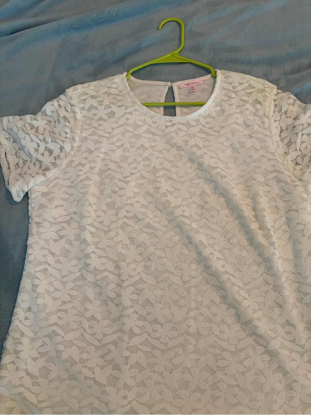 White Floral Lace Short Sleeve Blouse - Topshop